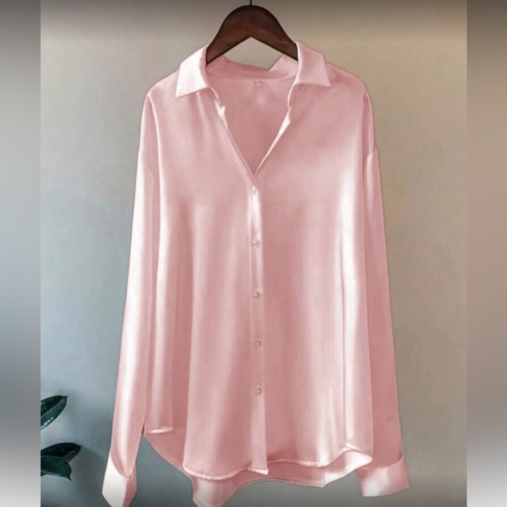 Luxe Pink Button-Up Women's Top